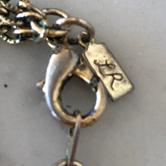 LADY REMINGTON Signed Cabochon Gold Tone Long Necklace 1980's - Picture 7 of 16